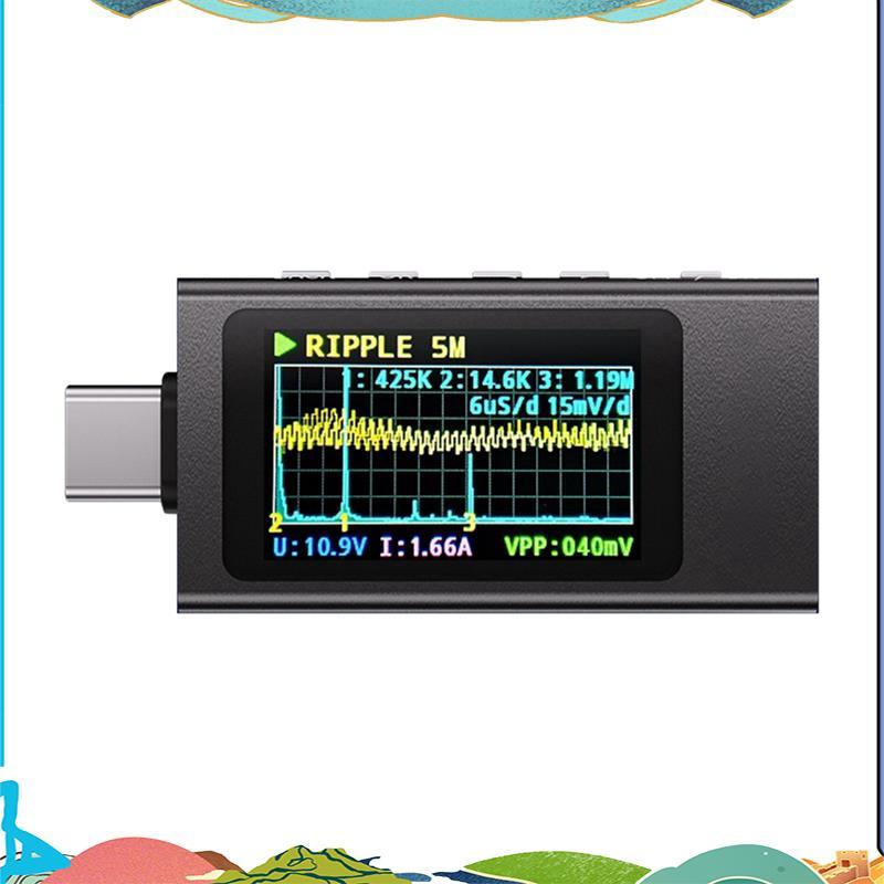 KWS-X1 Power Meter เครื่องทดสอบ Type-C มัลติฟังก์ชั่นดิจิตอลจอแสดงผล DC แรงดันไฟฟ้าแอมป์มิเตอร์ Powe