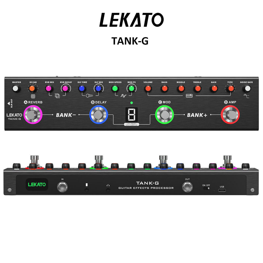 Tank-G Multi-Effects Guitar Pedal 36 Presets 4 โมดูล Delay/Reverb กีตาร์ Effects Pedal