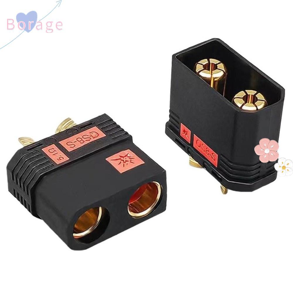 BORRAONE QS8P-S ปลั๊กแบตเตอรี่, สีดําชุบทอง QS8-S Connector, High Current Anti Spark QS8-S MF ปลั๊กช