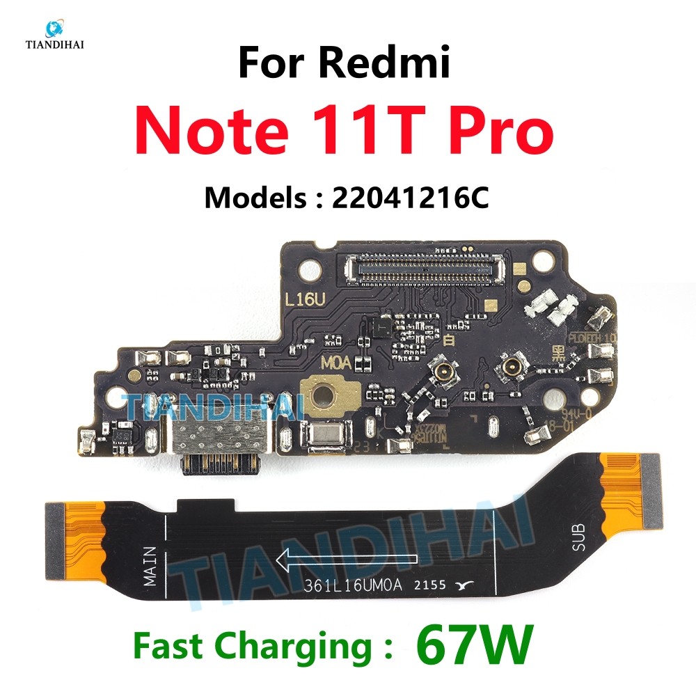 USB ชาร์จสําหรับ Xiaomi Redmi หมายเหตุ 11T Pro 5G ปลั๊กพอร์ต Charger Dock หลัก SUB Flex สาย Mic Note