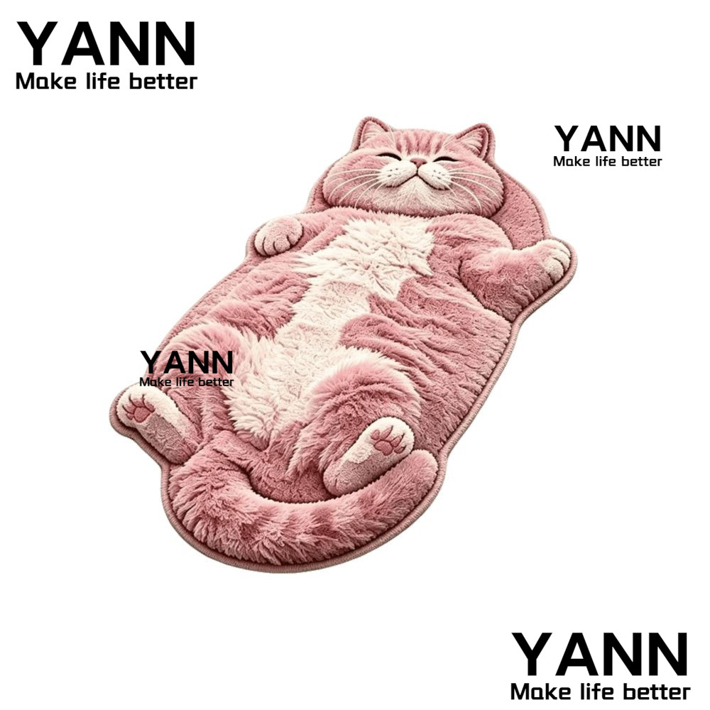 YANN พรมตกแต่งบ้าน, Anti-pease Non-Shaped Area Rug, Soft ทําความสะอาดง่ายการ์ตูนพรมห้องนอน