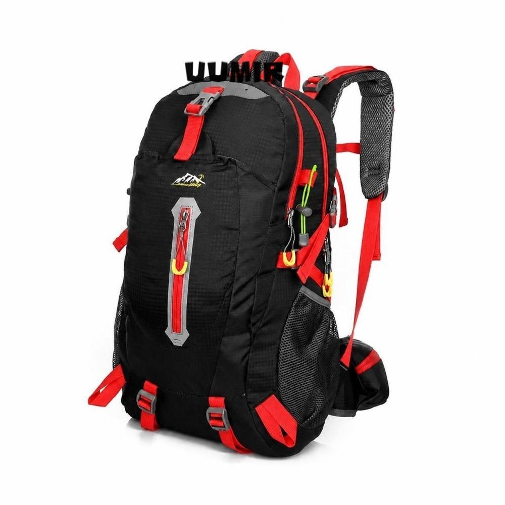 UUMIR Travel Daypack, Laptop Compartment Nylon Hiking Backpack, Folding Comfort Straps 40L Trekking 