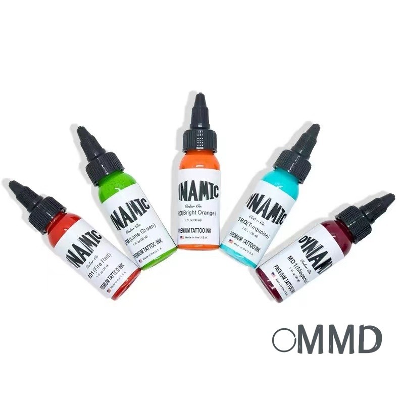 5 ขวด Professional Tattoo Pigment | Dynamic Color Ink - 1 oz (30ml) OG Color Set