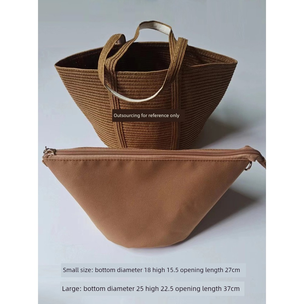 กระเป๋าเครื่องสําอางค์ กระเป๋าแต่งหน้า ใช้ได้กับ MUJI นำเข้าจากญี่ปุ่นกระเป๋าฟาง MUJI กระเป๋าด้านในก