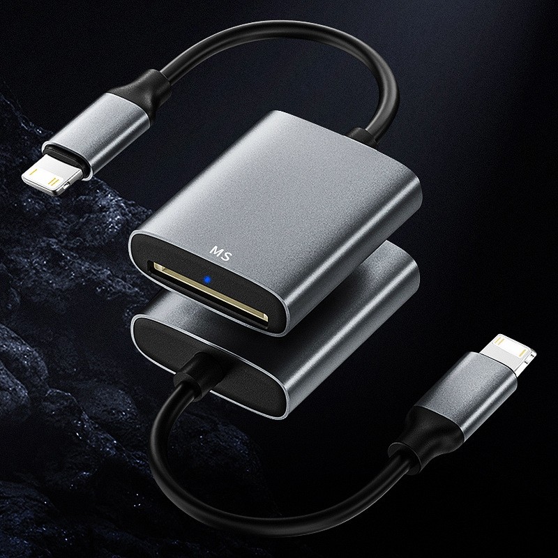 เครื่องอ่านการ์ด Memory Stick iOS เป็น MS เครื่องอ่านการ์ดอัจฉริยะสําหรับอะแดปเตอร์ iPhone MS PRO/MS