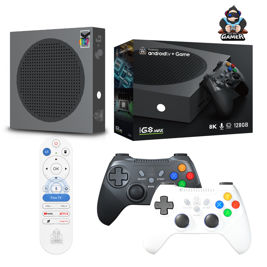 Home Nostalgic Game Set-Top Box Android TV + Game Two-in-One Wireless Dual Handle Massive Retro Game
