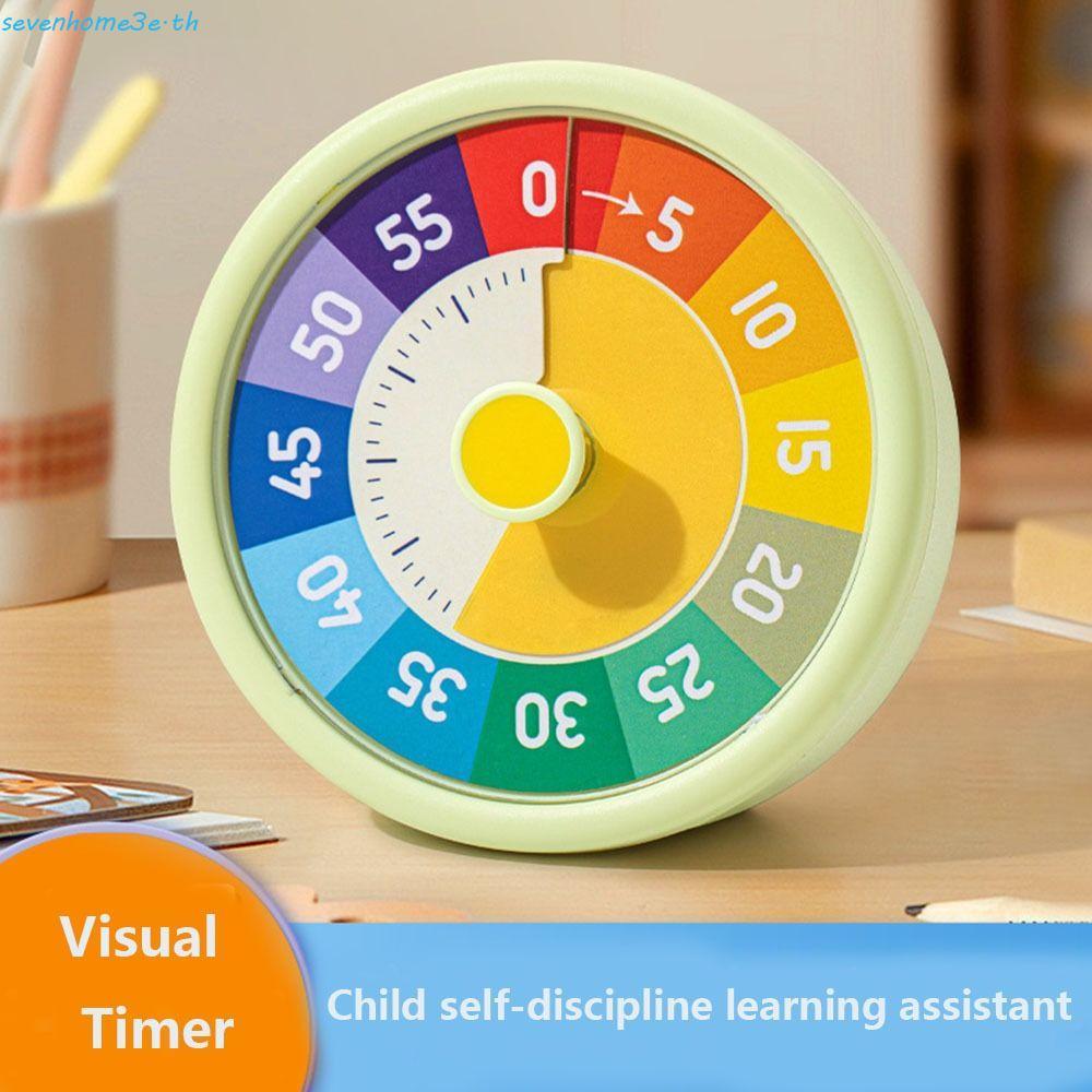 SEVENHOME3E Visual Timer, Time Management Silent Counting Timer, นาฬิกาปลุกการ์ตูน Round Visualizati