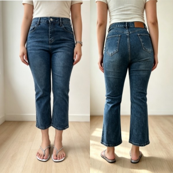GHAOHES กางเกงขาม้าเต่อ 9 ส่วน เอวสูง ยืดหยุ่นดี ใส่สบาย ไม่รัดตัว มี 2 สี✨ #6641-6642