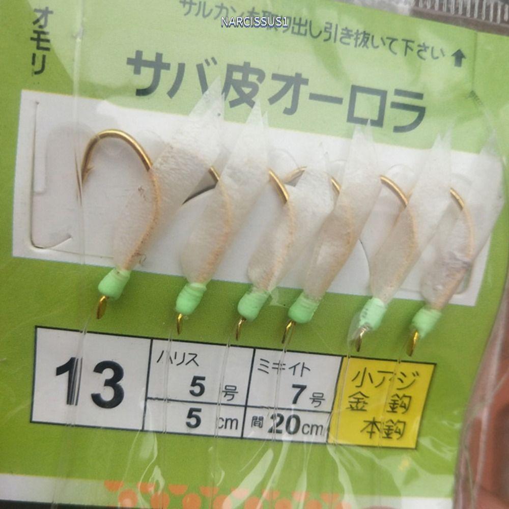 NARCISSUS13A0E หนังปลาสีขาว Bionic String Hook, Anti Slip Sharp Barbed Fishhooks, ทนทานเหล็กคาร์บอนส