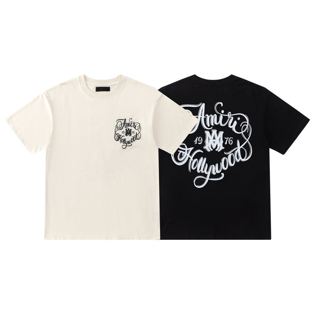 FDG6 AMIR * เสื้อยืดแขนสั้นฤดูใบไม้ร่วงแฟชั่นพิมพ์รอบคอด้านบนผู้ชายผู้หญิง