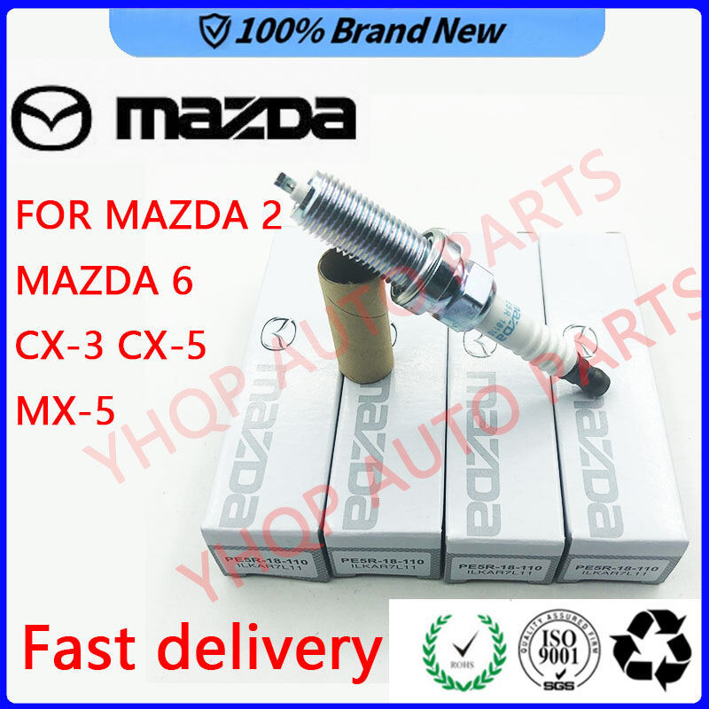 4PCS ใหม่ Iridium Spark Plug สําหรับ MAZDA 2 6 CX-3 CX-5 MX-5 PE5R-18-110