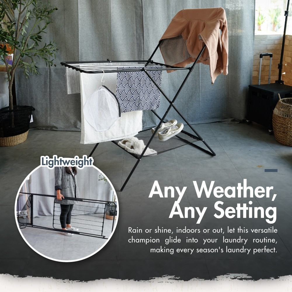 SLIM Fold Out Drying Rack - Laundry | Hook