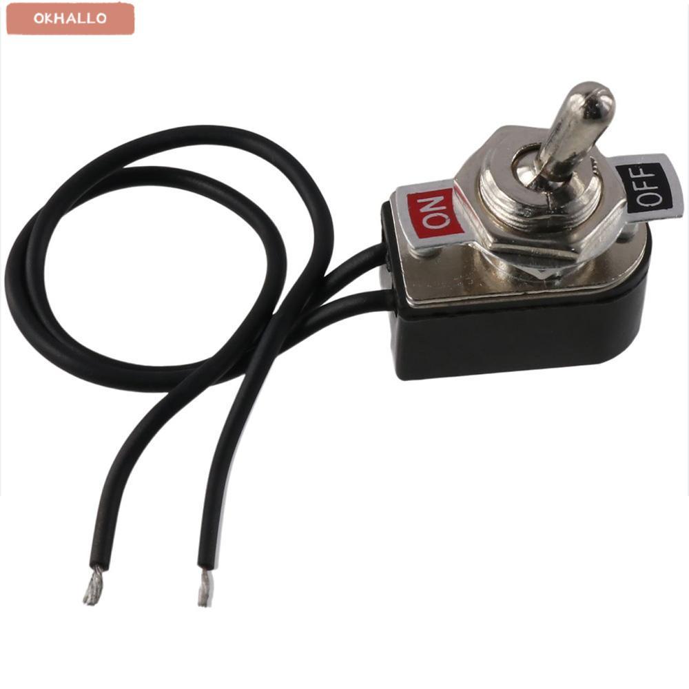 OKHALLO Toggle Switch, 2 Pin ON/ Latching Toggle Rocker Switch, ติดตั้งง่าย Mini Heavy Duty พร้อม 5 