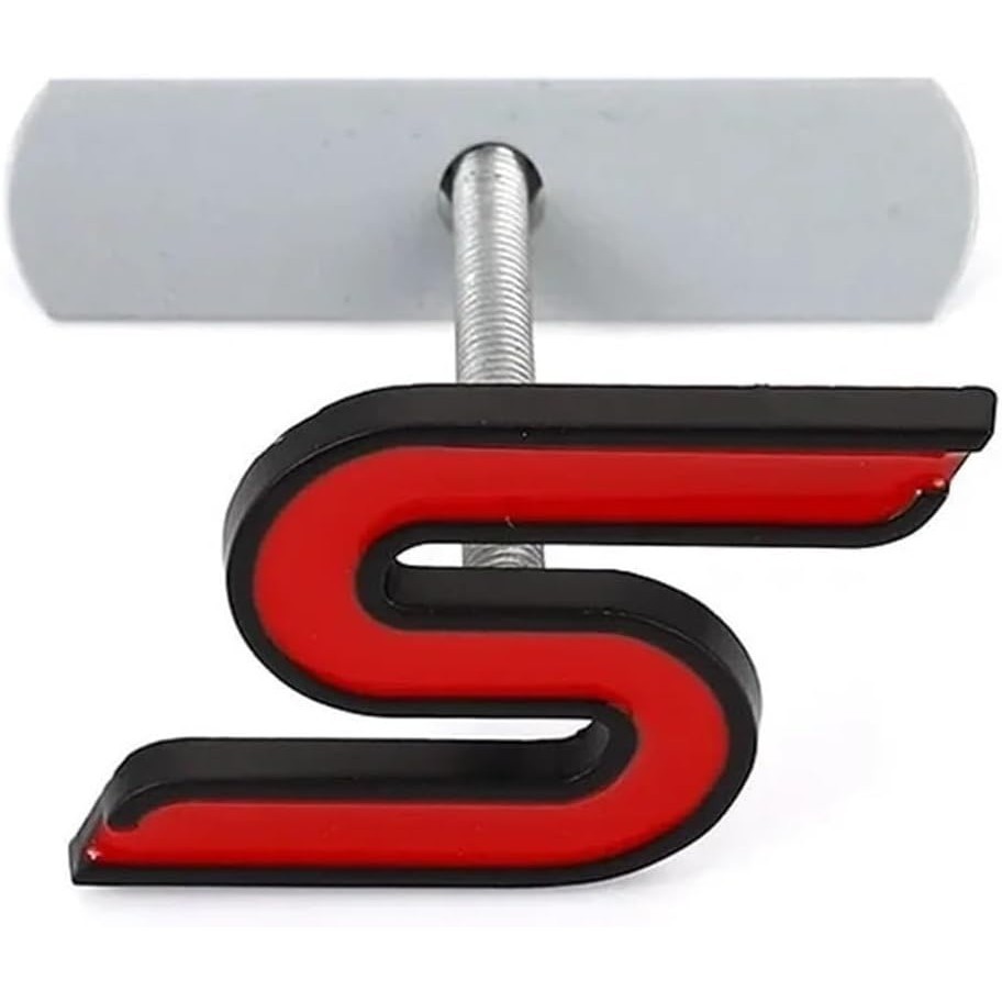 3D โลหะ S ด้านหน้า Grille Chrome Emblem Badge สติกเกอร์รถ Decals ใช้งานร่วมกับ Focus Fiesta Ecosport