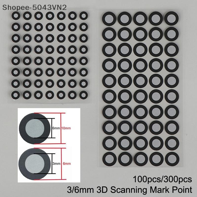 [RE] 100/300pcs 3x6mm 6x10mm 3D Scanning Mark Point สําหรับ Creality CR-Scan Raptor/ Otter/ Ferret P