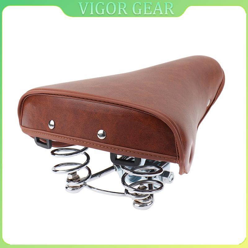 [ใหม่] Vintage Retro Bicycle Bike Cycle PU Leather Seat Springfortable Seat