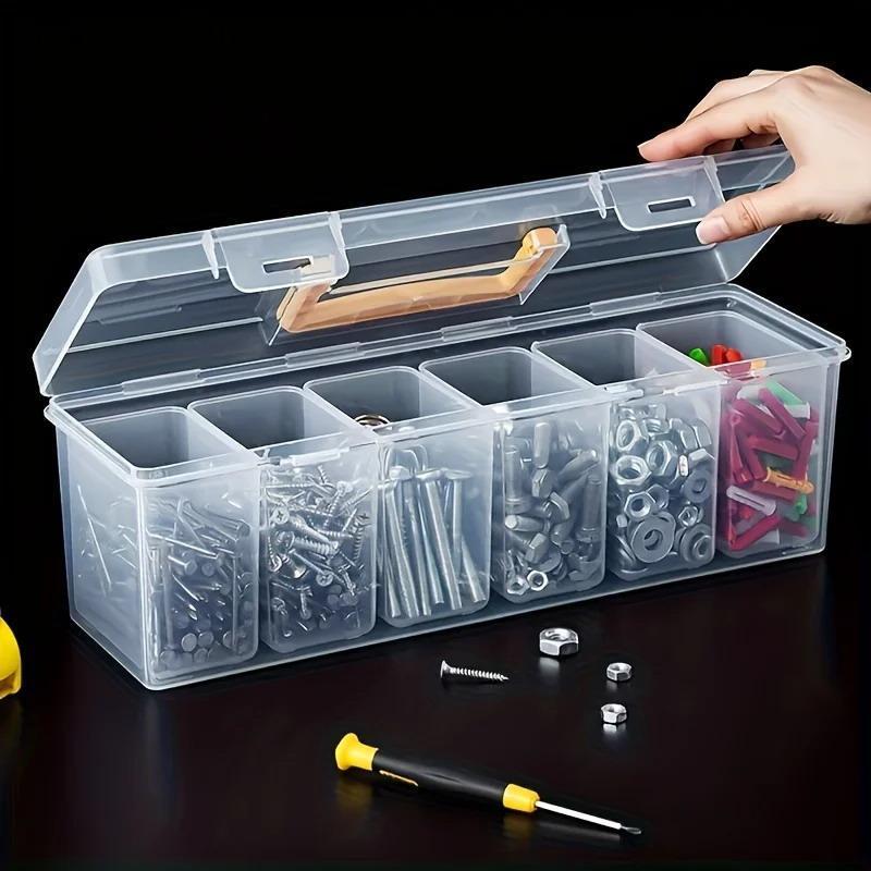 XXHZ ปรับ Dividers เครื่องมือ Organizer ชุด 7 ชิ้นกล่องเก็บโปร่งใสสําหรับสลักเกลียวถั่วสกรู Paing So