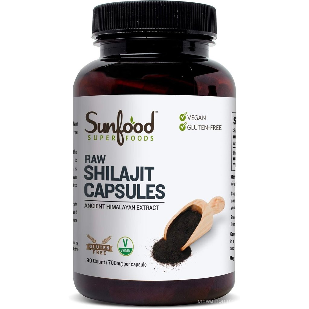 Sunfood Superfoods Raw Shilajit Capsules - Shilajit Resin Supplement for Women & Men, Ancient Himala