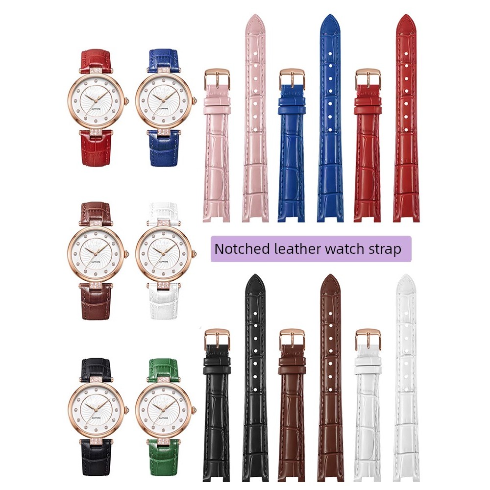 นาฬิกาผู้หญิง นาฬิกา ผู้ชาย seiko ของแทั สายนาฬิกาข้อมือหนังแท้แบบเว้าสำหรับผู้หญิงสายนาฬิกาข้อมือแบ