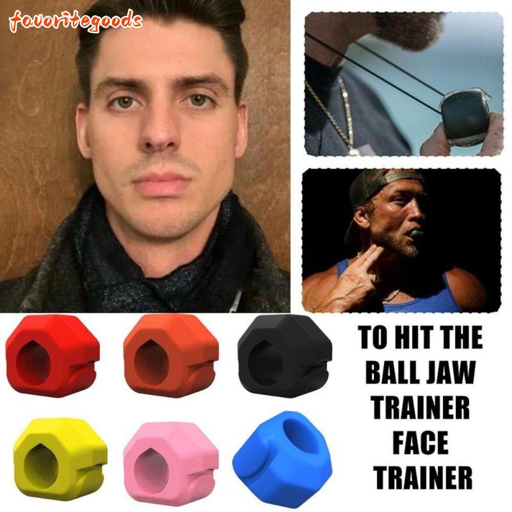 FAVORITEGOODS Jawline Exerciser, Anti-stress Silicone Jaw Trainer, Exerciser Shaper Gum Tablets BPA 