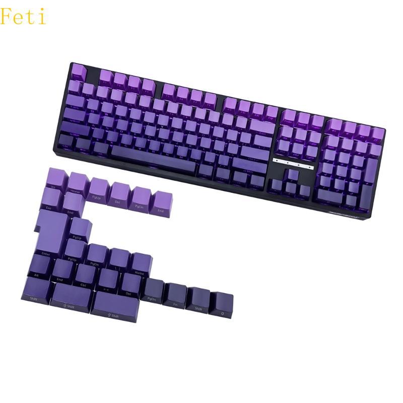 Feti 134Key Purplee Gradients Keycap Original ความสูงด้านข้างพิมพ์ Keycap สําหรับ 60 80 61 64 68 75