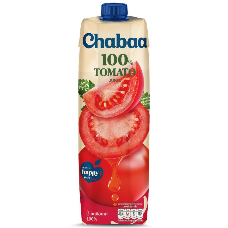 ชบาน้ำมะเขือเทศ100เปอร์เซ็น 1ลิตร Chabaa Tomato Juice 100percent 1ltr.
