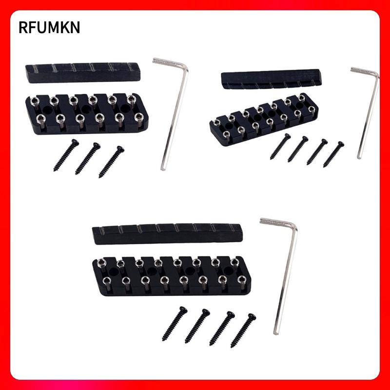[rfumkn] 6 String/ 7 String/ 8 String Headless Guitar Bridge & Slotted Nut Set