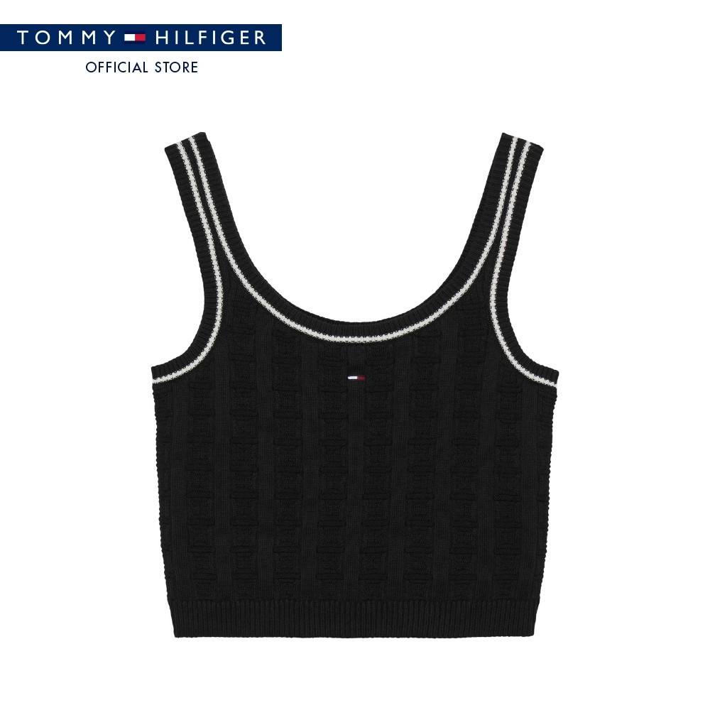 Tommy Jeans เสื้อสเวตเตอร์ ผู้หญิง รุ่น DW0DW22027 BDS - สีดำ ทรง Slim