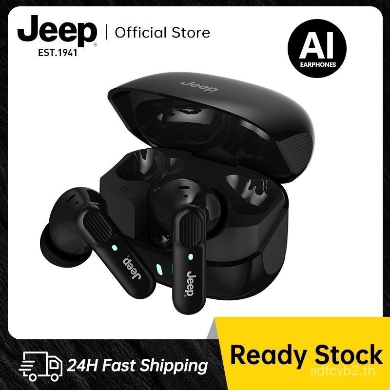 Jeep AI Translator Earbud หูฟังบลูทูธ 100+ ภาษาแปล HD Calls ชุดหูฟังควบคุมแบบสัมผัส