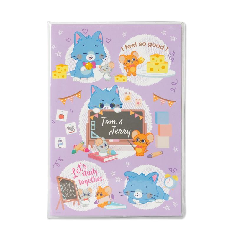 TOM AND JERRY GOKKO สมุดสันกาว A5 สีม่วง 50 แผ่น