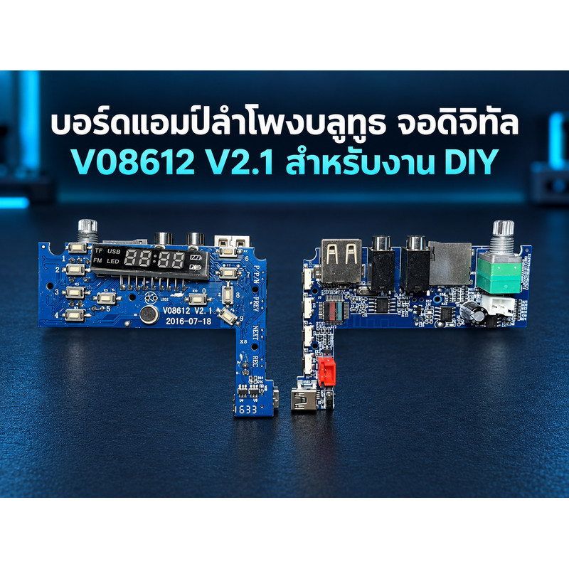 บอร์ดแอมป์ลำโพงบลูทูธ จอดิจิทัล V08612 V2.1 สำหรับงาน DIY