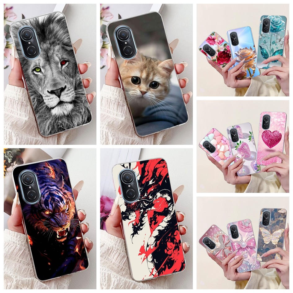 สําหรับ Huawei Nova 9 กรณี NAM-LX9 ปลอกแฟชั่น Dragon Lion การ์ตูนซิลิโคนนุ่มสําหรับ Huawei Nova 9 SE
