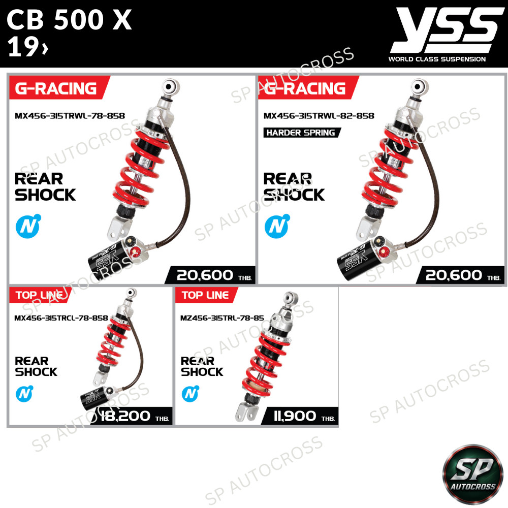Pre-order YSS โช้คอัพ HONDA C B 5 0 0 X 19› / G-Racing / TOP LINE G-Top / TOP LINE Standard
