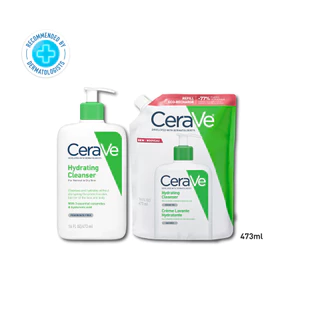 [เซตสุดคุ้ม] เซราวี CERAVE Hydrating Cleanser + รีฟิลถุงเติม ผลิตภัณฑ์ทำความสะอาด สำหรับผิวแห้ง 473ml.