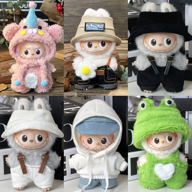OKcat สําหรับ Mini Labubu 4.0 Monsters Pin สําหรับ Love Series สัตว์ออกแบบ Jumpsuit ชุดสําหรับ Labubu Hirono ตุ๊กตาชุดอุปกรณ์เสริม