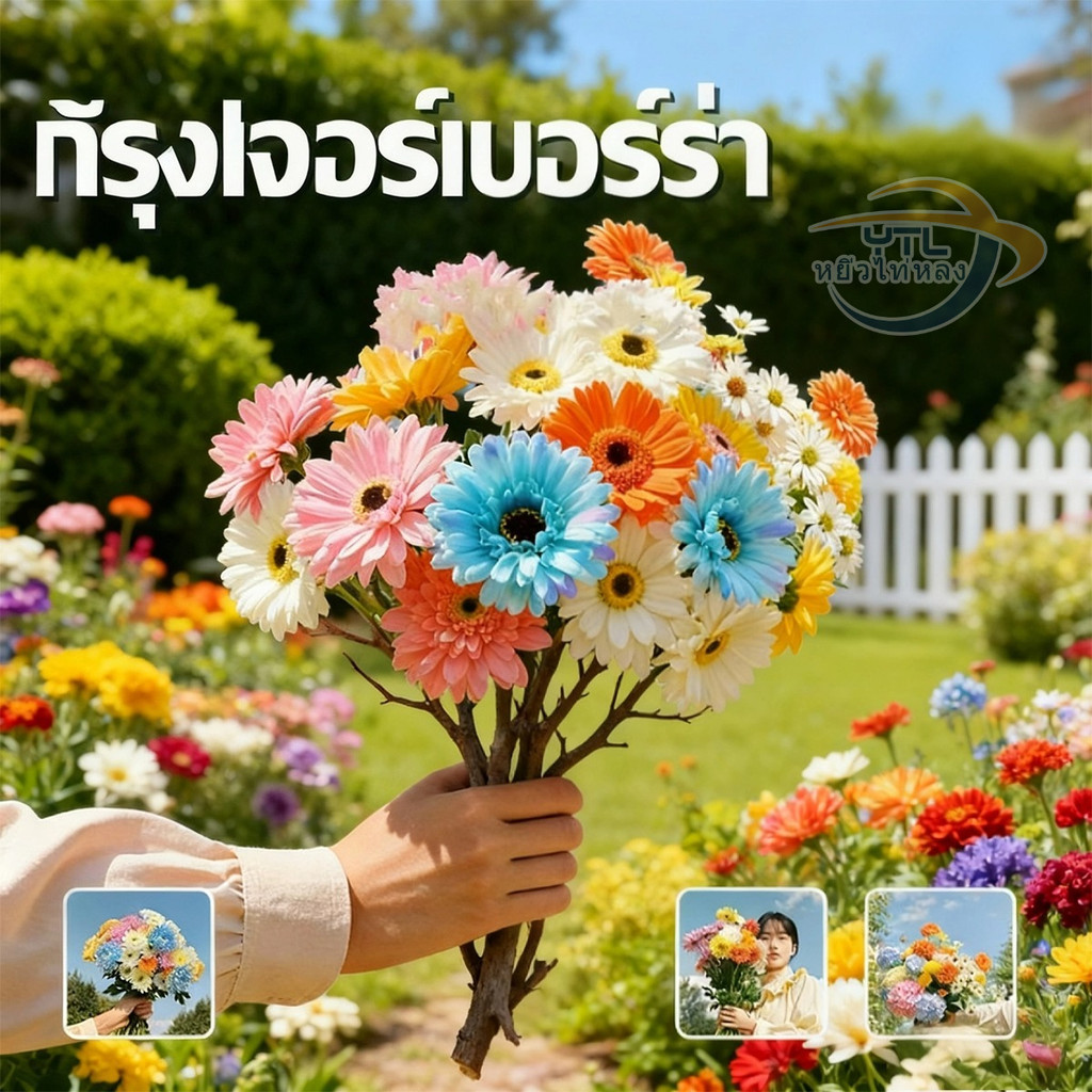 YTL ดอกเยอบีร่าปลอม เยอบีร่าปลอม เยอบีร่า ดอกเยอบีร่า ดอกไม้ปลอม ดอกไม้ประดิษฐ์ พร้อบถ่ายรูป