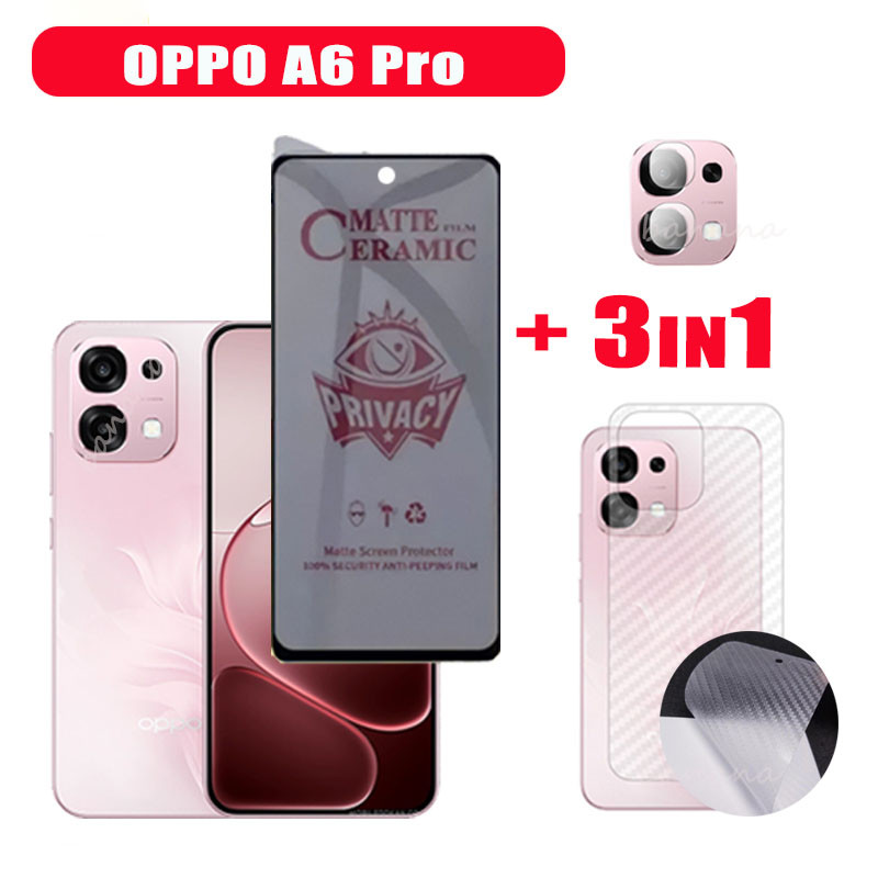 OPPO A6 Pro กระจกนิรภัยป้องกันหน้าจอ OPPO A5 Pro A5X A5i ฟิล์มเลนส์กล้อง+ฟิล์มหลัง
