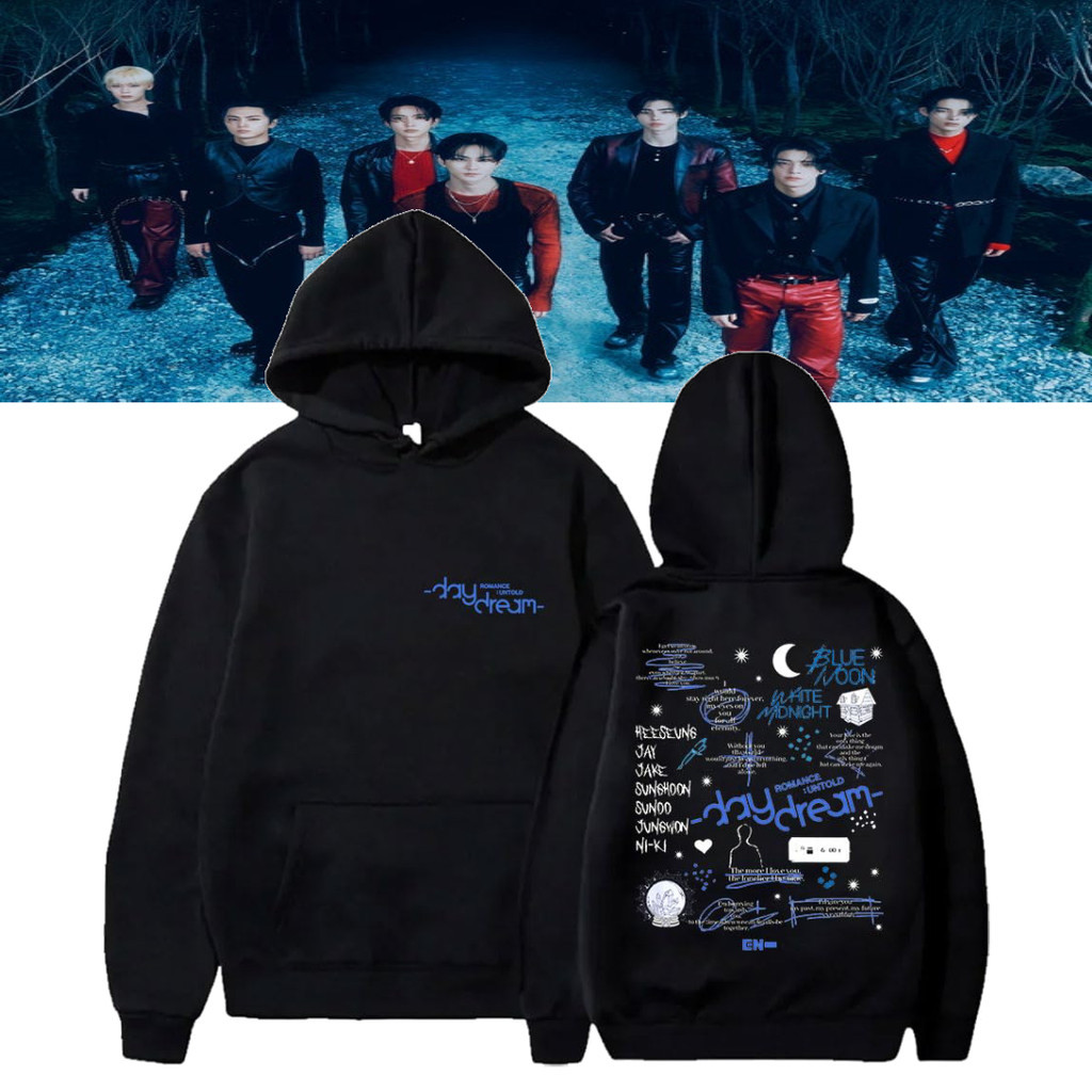 Kpop Enhypen Hoodie Enhypen Walk The Line World Tour Hoodie ผู้หญิงผู้ชายเสื้อแขนยาว Hooded Sweatshi