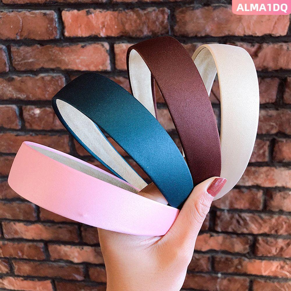 ALMA1DQ ห่วงผมซาตินสีทึบ 8 สีผ้า