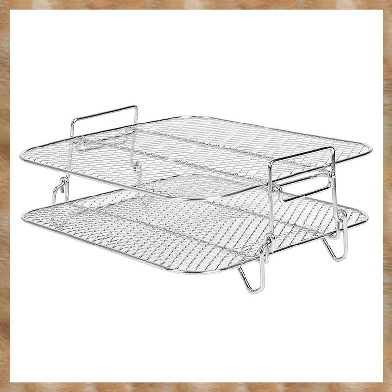 [KYG] Air Fryer Rack สําหรับ 5.5L Air Fryer, 2 ชั้น Air Fryer Grill/ชั้นวาง/Dehydrator Rack Square ,