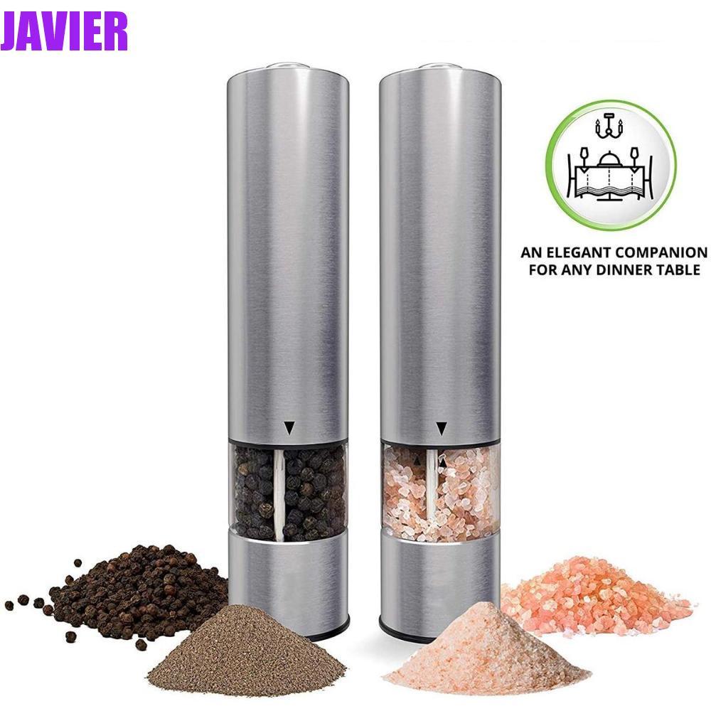 JAVIER Salt Pepper Mill ไฟฟ้ารีฟิลบดปรับ One Handed Operation เครื่องบด Mill