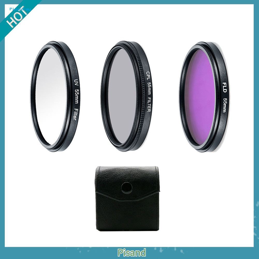 Pisand Professional UV CPL Polarizer FLD Photo Photo Photo Photo Photography Filter Kit สําหรับกล้อง