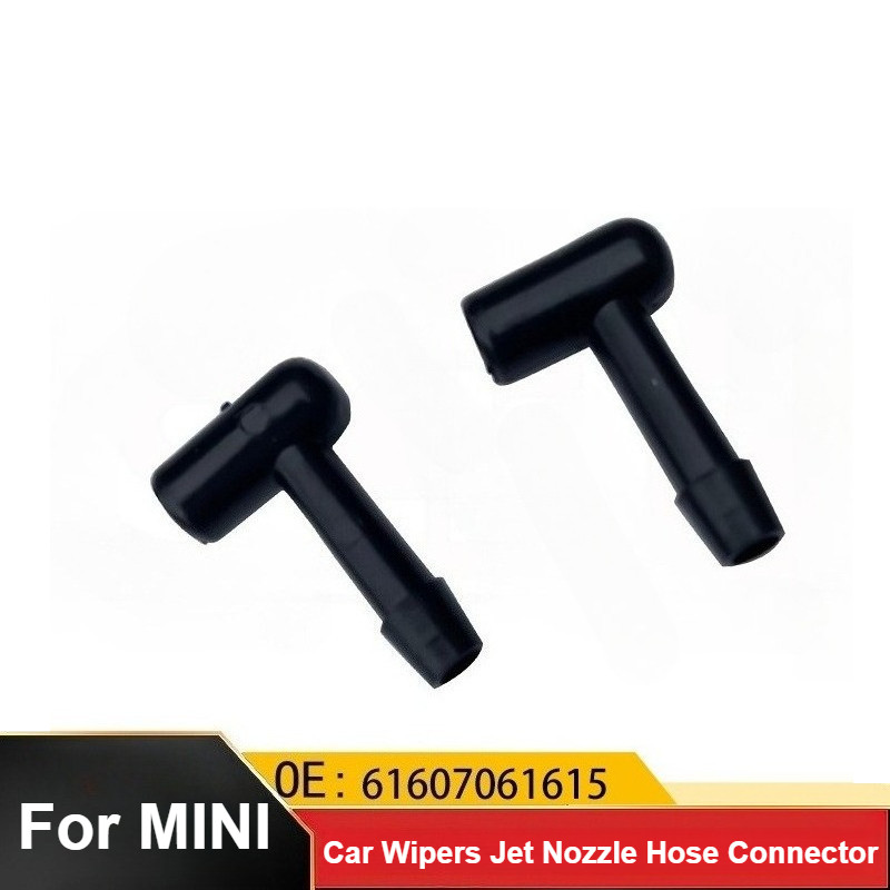 2 ชิ้น/เซ็ตสีดํากระจกรถยนต์ Wipers Jet หัวฉีดท่อสําหรับ BMW สําหรับ Mini Cooper R56 61607061615 อุปกรณ์ตกแต่งรถยนต์