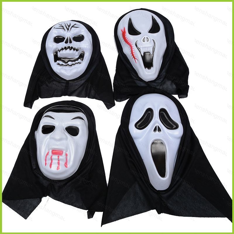 PS2 หมวกคอสเพลย์ฮาโลวีน Scream หน้ากากปาร์ตี้ Masquerade Props ตกแต่งแฟชั่นหน้ากากหัว SP2