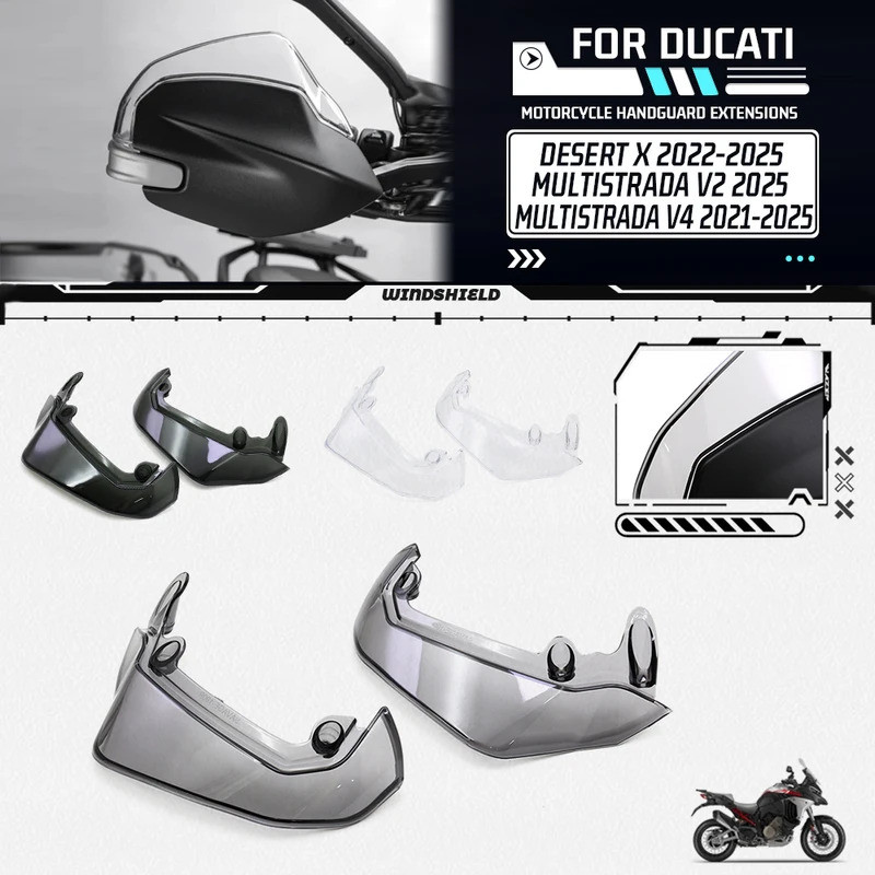สําหรับ Ducati Multistrada V4 V4S V2 V2S Desert X 2021-2025 รถจักรยานยนต์ Handguard Extensions Prote