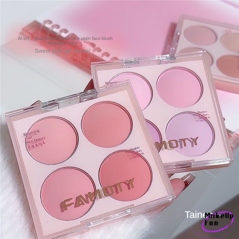 FAMOTY Contouring Brightening Glowy Dewy Natural Blush Vegan Cream Blush Portable Charm Botanical Ex