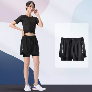 MEFEEE กางเกงขาสั้น 2 ชั้น Dir-Fit M-5XL Unisex สำหรับวิ่งและขี่จักรยาน ทำจากตาข่าย สีดำ/เทา/ฟ้า