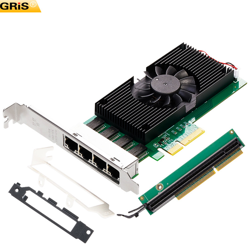 GRIS Server PCI-E ถึง 2.5G การ์ดเครือข่าย Gigabit Intel Intel I225 คอมพิวเตอร์ NAS สี่พอร์ต M720Q/92