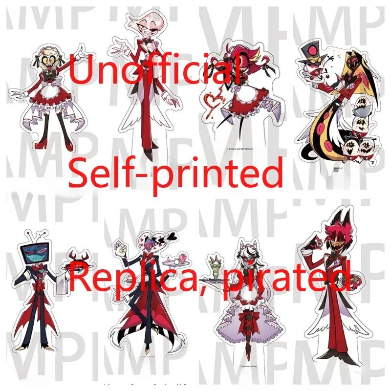 Hazbin โรงแรมแผ่นตกแต่งโต๊ะร้านกาแฟ Standee Alastor Waiter Vox Waitress คอลเลกชันเครื่องประดับ Lucif