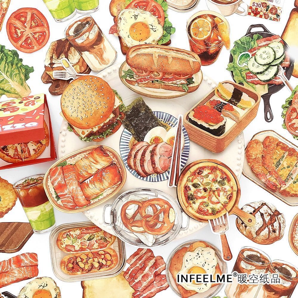 20 ชิ้นอาหารญี่ปุ่นซูชิพิซซ่า Scrapbooking กระดาษสําหรับของขวัญเด็ก Journaling อุปกรณ์ความงามตกแต่งหัตถกรรมวัสดุกระดาษสําหรับ Junk Journs Planner สมุดภาพ